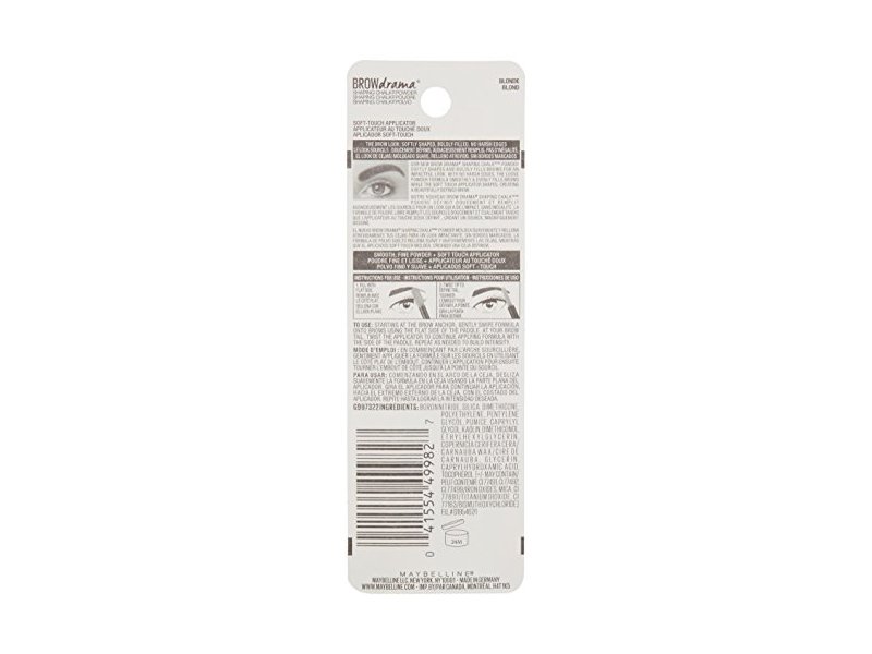 Maybelline Brow Drama Shaping Chalk Powder, Blonde, 0.035 fl. oz.