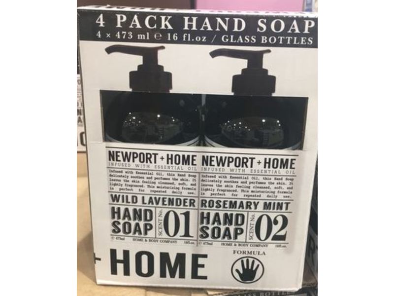 Newport + Home Hand Soap, Wild Lavender, Rosemary Mint, 16 fl oz/473 mL, Pack Of 4