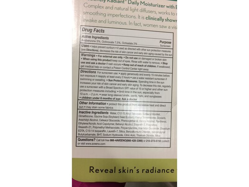 Aveeno Active Naturals Positively Radiant Daily Moisturizer, 4.0 fl oz