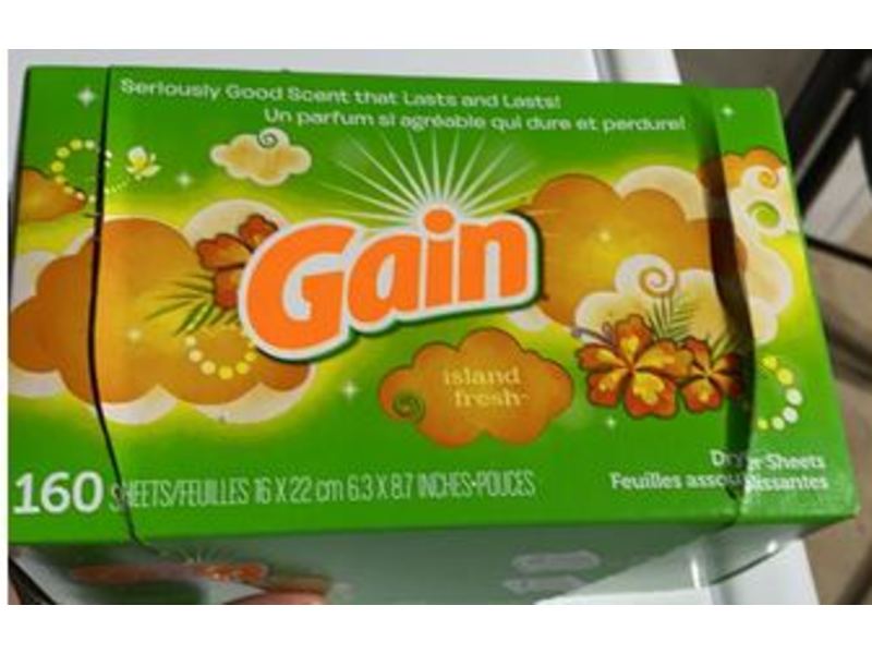 Gain Dryer Sheets, Island Fresh, 160 Count, Pack Of 2