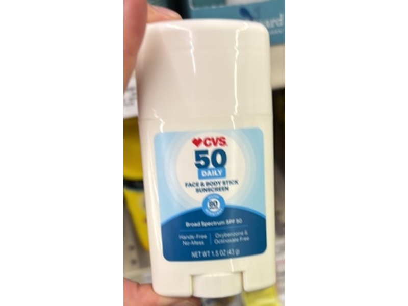 CVS Daily 50 Face & Body Stick Sunscreen, SPF 50, 1.5 oz/43 g