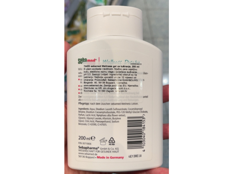 Sebamed Wellness Shower Gel, 6.76 fl oz/200 mL