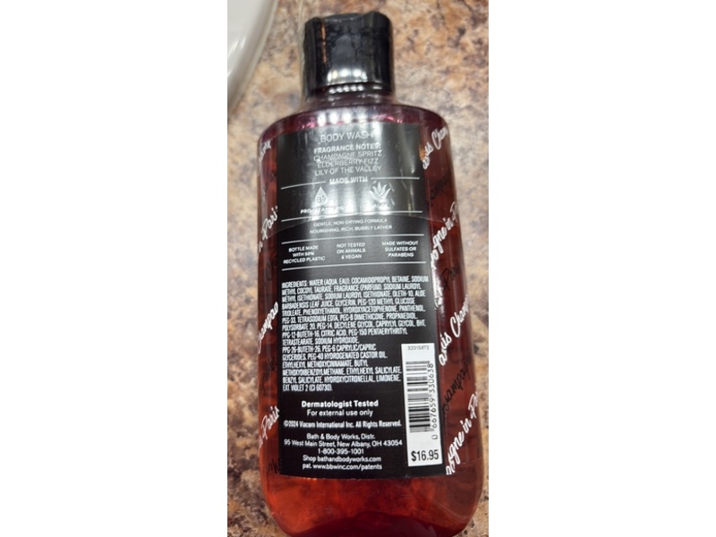 Bath & Body Works Emily In Paris Body Wash, Pro-Vitamin B5 + Aloe, 10 fl oz/295 mL