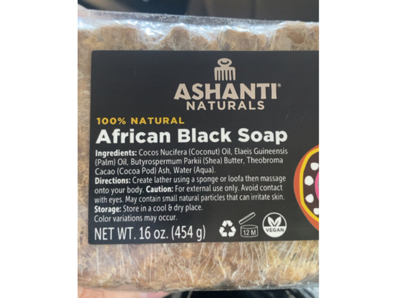 Ashanti Natural African Black Soap, 16 oz/454 g