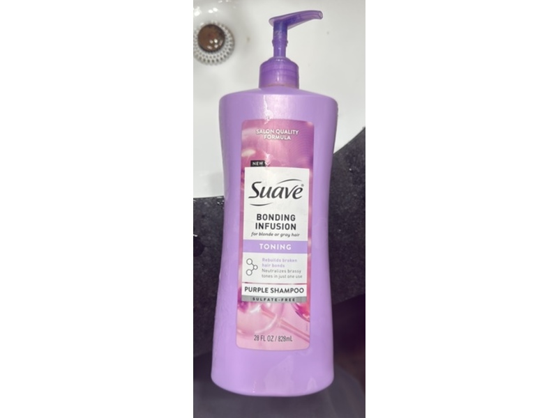 Suave Bonding Infusion Toning Purple Shampoo, 28 fl oz/828 mL, Pack Of 4