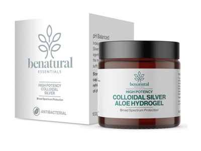 Benatural Essentials High Potency Colloidal Silver Aloe Hydrogel, 100 g