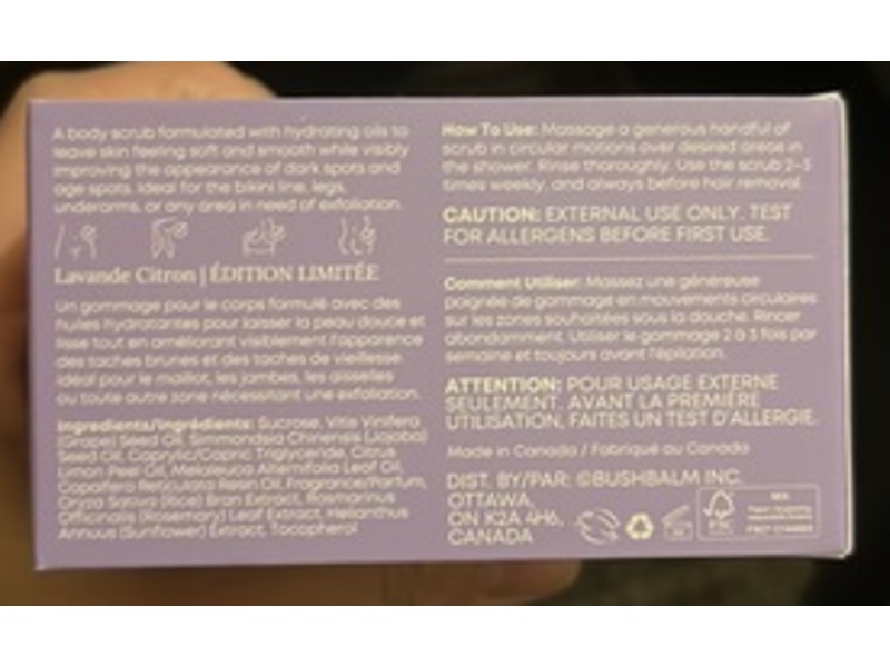 Bushbalm Body Scrub, Lavender Lemon