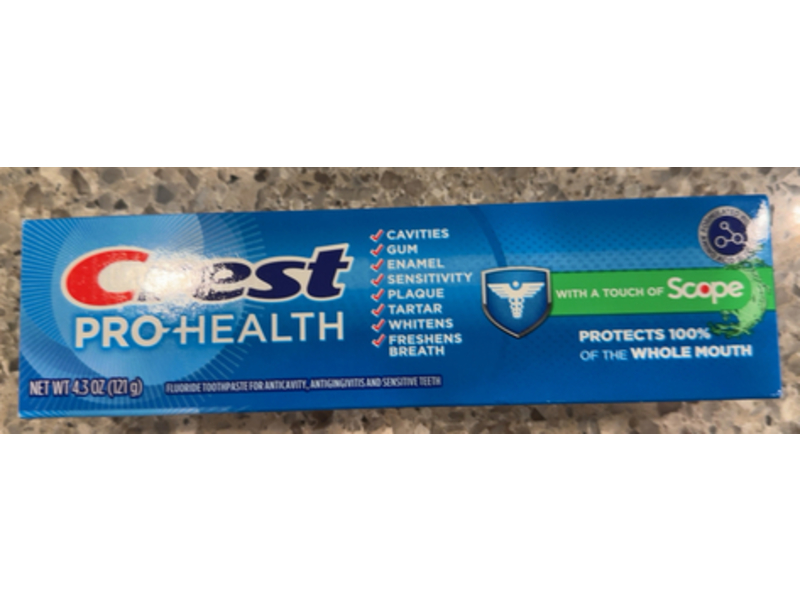 Crest Pro-Health Fluride Toothpaste, A Touch of Scope, 4.3 oz/121 g