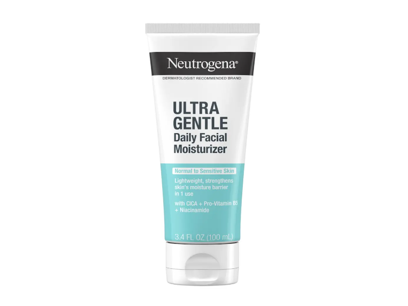 Neutrogena Ultra Gentle Daily Facial Moisturizer, Cica + Pro-Vitamin B5 + Niacinamide, 3.4 fl oz/100 mL