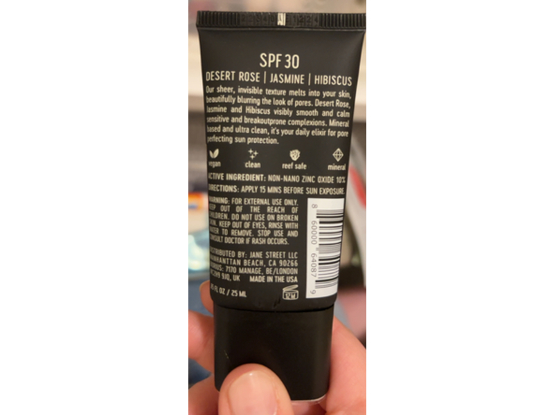 Saint Jane Luxury Sun Ritual Pore Smoothing Sunscreen, SPF 30, 0.85 oz/25 mL