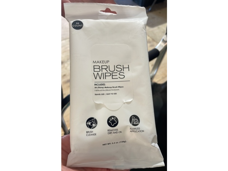Makeup Brush Travel Size Wipes, 5.3 oz/150 g, 30 Count
