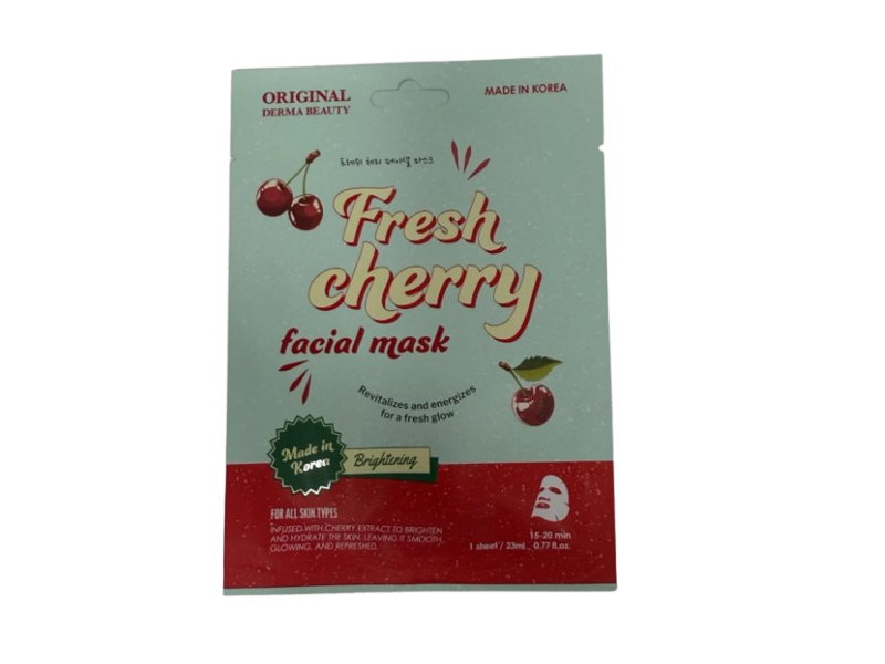 Original Derma Beauty Facial Mask, Fresh Cherry, 0.77 fl oz/23 mL