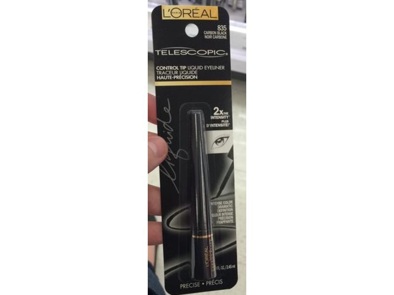 L'Oreal Paris Telescopic Precision Liquid Eyeliner, 835 Carbon Black, 0.08 fl oz/2.45 mL, Pack Of 2