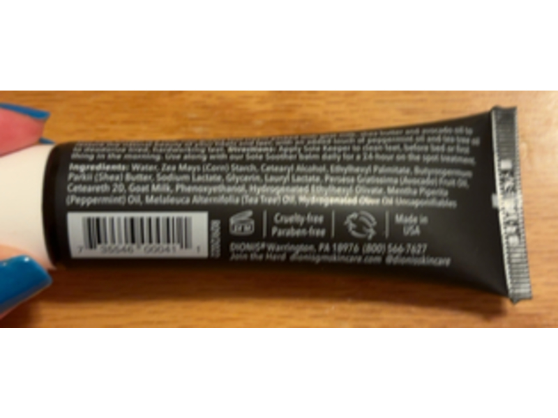 Dionis Sole Keeper Foot Cream, Goat Milk, 1 oz/28 g