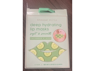 Clinical Works Deep Hydrating Lip Mask, Cucumber & Aloe, 0.18 fl oz/5 g, 6 Count