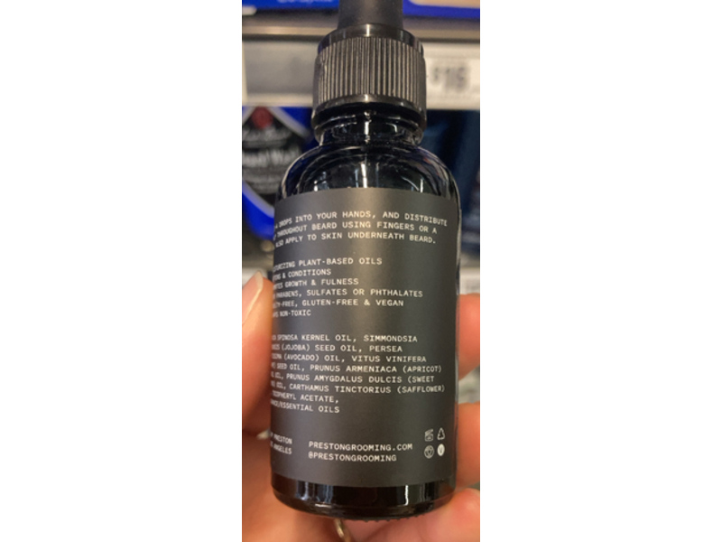 Preston Nourishing Argan Beard Oil, 1 oz/30 mL