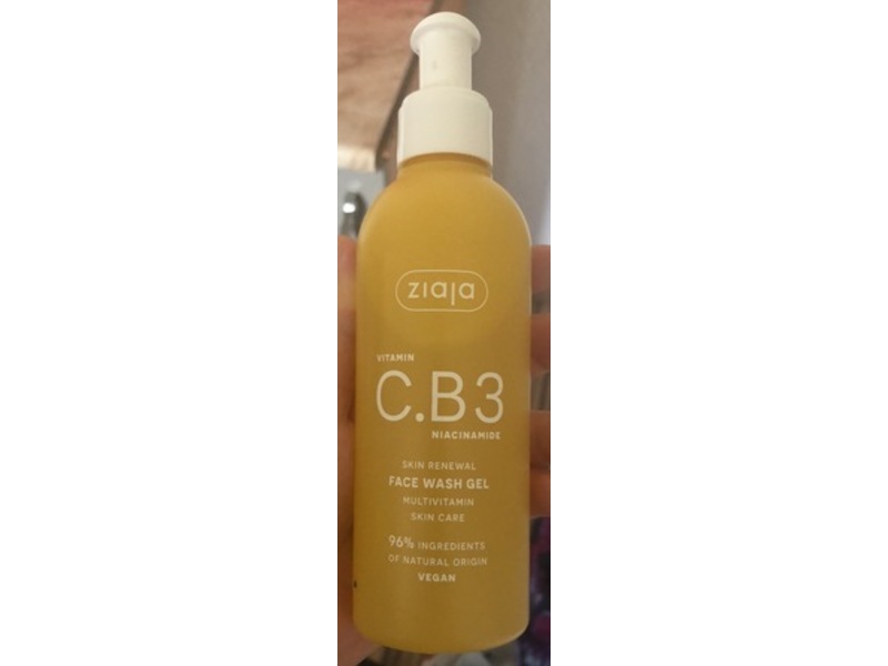 Ziaja Vitamin C.B3 Niacinamide Face Wash Gel, 6.7 fl oz/190 mL