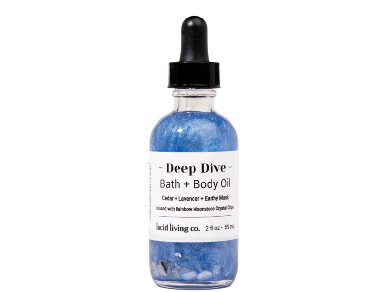 Lucid Living Co. Bath + Body Oil, Deep Dive, 2 fl oz/59 mL