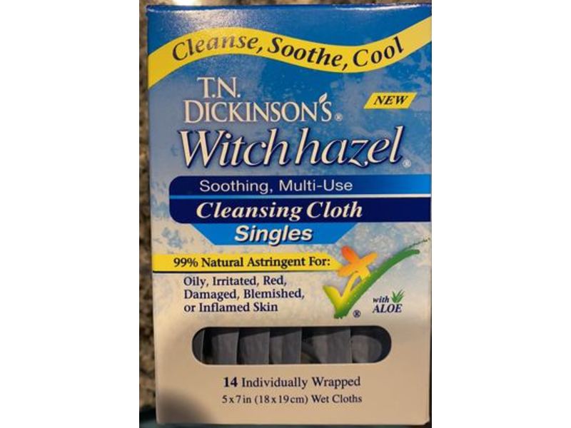 T.N. Dickinson's Witch Hazel Cleansing Cloth, Aloe, 14 Count