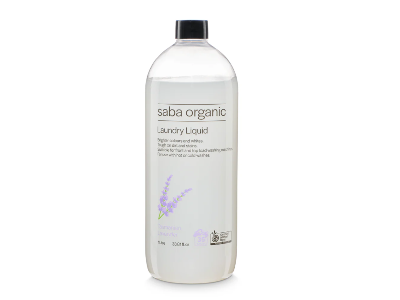Saba Organic Laundry Liquid, Tasmanian Lavender, 33.81 fl oz/1 L