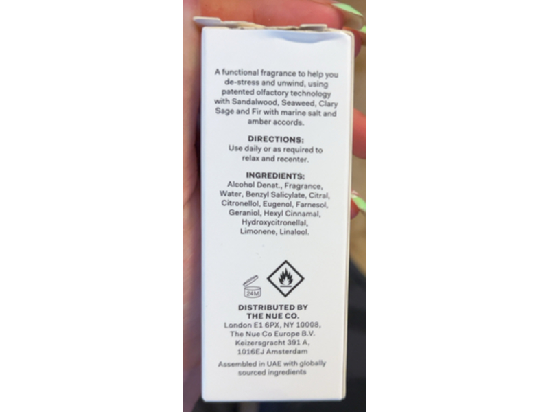 The Nue Co Relax Calm + Destress Eau De Parfum, Water Therapy, 1 fl oz/30 mL