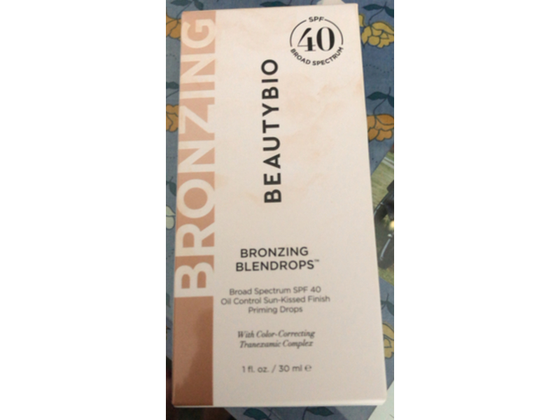 BeautyBio Bronzing Blendrops Oil-Control Sun-Kissed Finish Priming Drops , SPF 40, 1 fl oz/30 mL