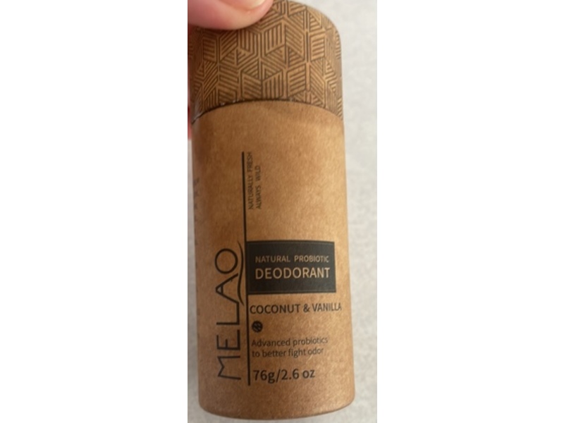 Melao Natural Probiotic Deodorant, Coconut & Vanilla, 2.6 oz/76 g