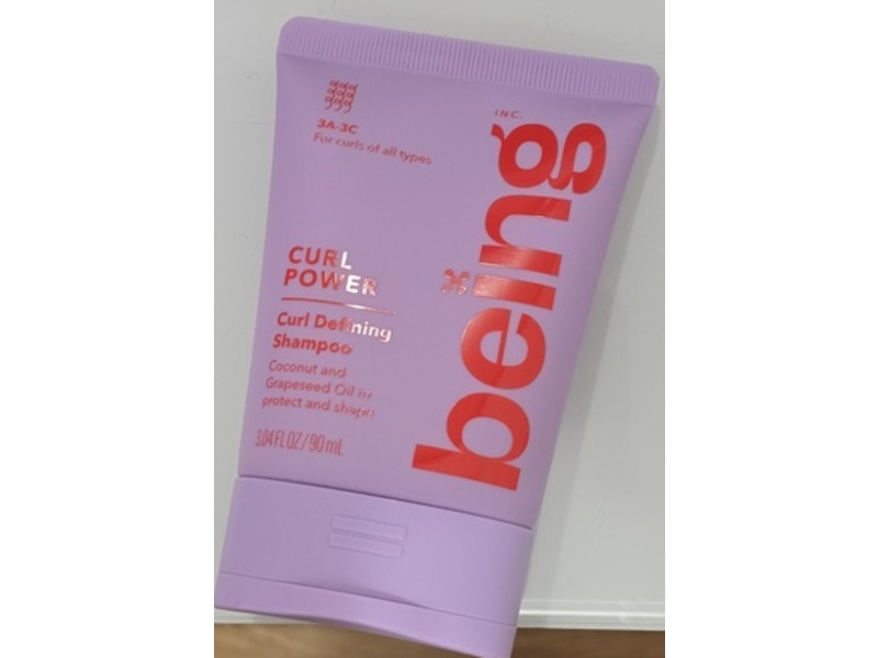 Being Curl Power Curl Defining Shampoo, Coconut & Grapeseed Oil, 3.04 fl oz/90 mL