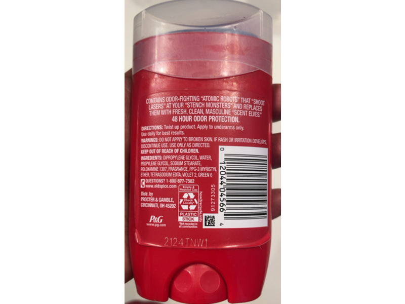 Old Spice Pure Sport Deodorant, 2.4 oz/68 g