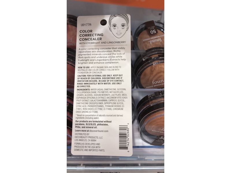 Found Color Correcting Concealer, Peach, 0.25 oz