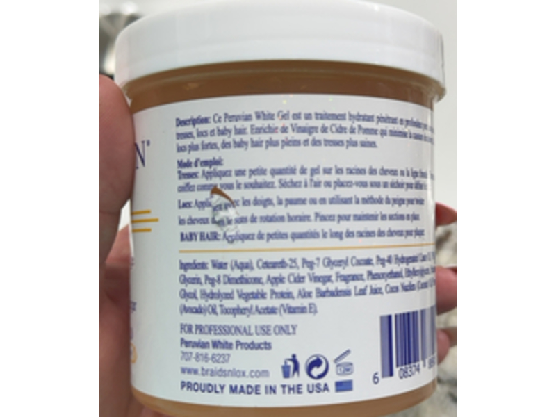 Peruvian White Braid, Loc & Edge Gel, Apple Cider Vinegar, 16 fl oz/473 mL