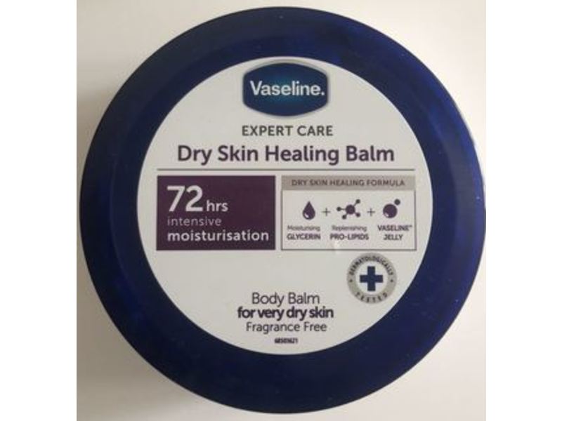 Vaseline Expert Care Dry Skin Healing Body Balm, Fragrance Free, 250 mL