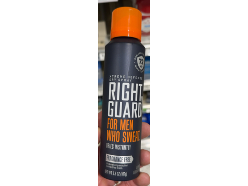 Right Guard Men Xtreme Defense Dry Spray, 3.8 oz/107 g, Pack Of 2