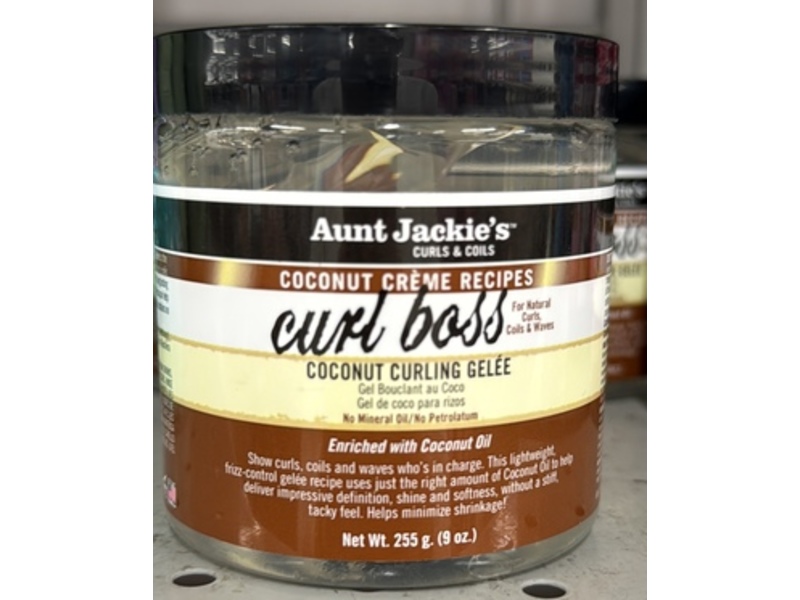Aunt Jackie's Curl Boss Curling Gel, Coconut, 9 oz/255 g