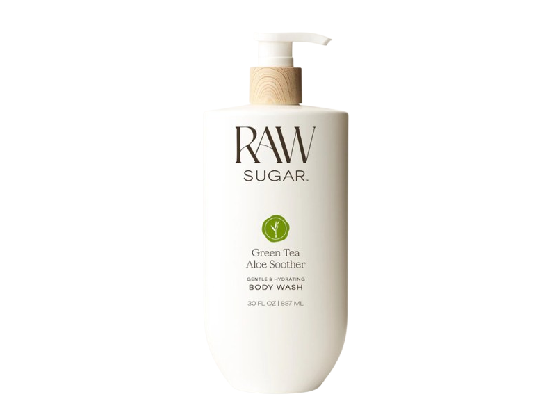 Raw Sugar Gentle & Hydrating Body Wash, Green Tea & Aloe, 30 fl oz/887 mL