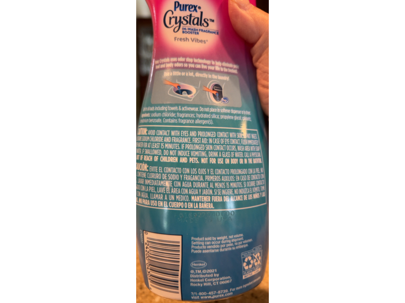 Purex Crystals In Wash Fragrance Booster, Fresh Vibes, 21 oz/595 g, Pack Of 4