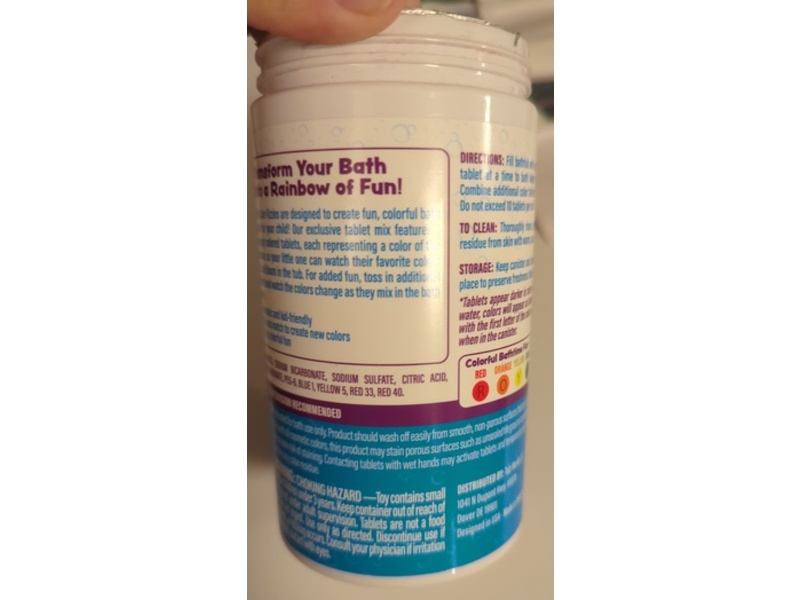 Tub Works Bath Color Fizzies Water Coloring Tablets, 8.99 oz/255 g, 150 Count