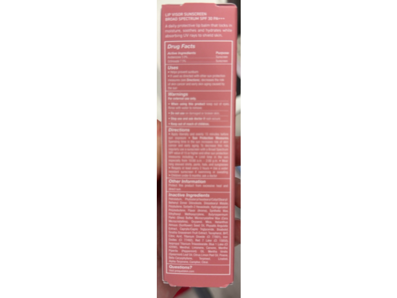 Prequel Lip Visor Sunscreen, SPF 30 PA+++, Blush, 0.34 fl oz/10 mL