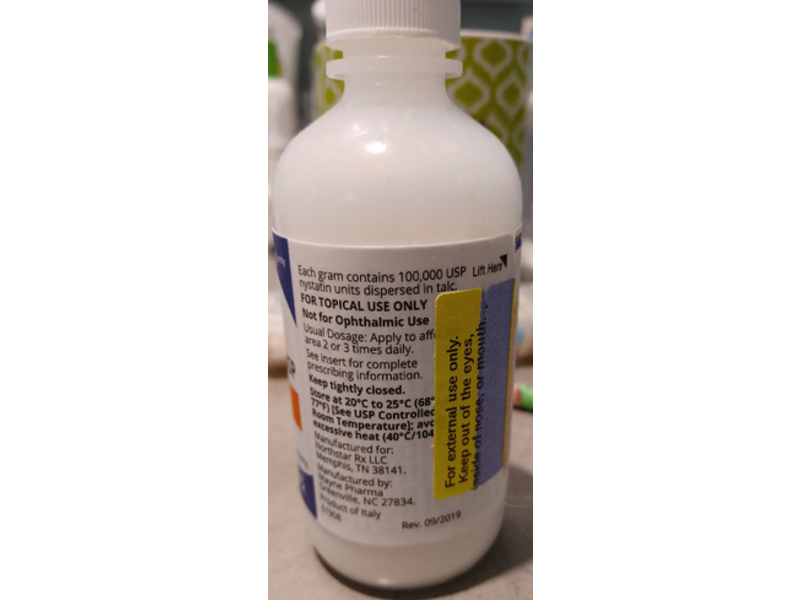 Nystatin Topical Powder, USP100,000 u/g, 60 g North Starx (RX)