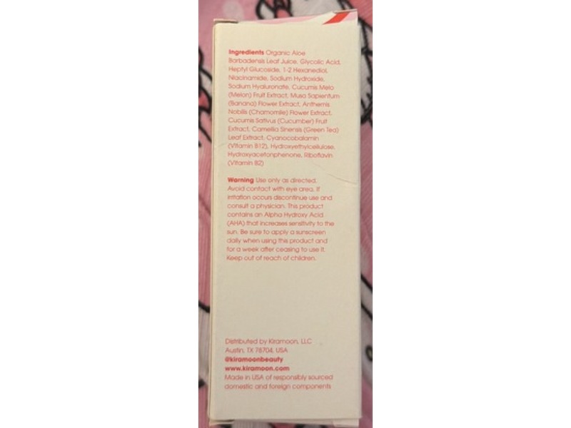 Kiramoon Flowermelon Super Hydra Serum, 5% Glycolic + Hyaluronic Acid, 2.02 fl oz/60 mL