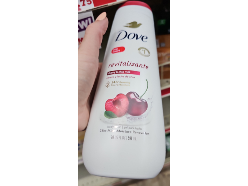 Dove Revitalizante Body Wash, Cherry & Chia Milk, 20 fl oz/591 mL