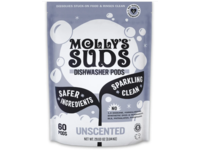 Molly's Suds Dishwasher Pods, Unscented, 29.63 oz/0.84 kg, 60 Count - thumbnail 1