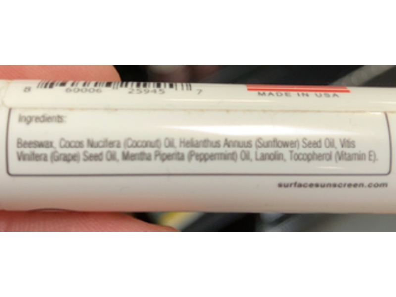 Surface Moisturizing Lip Balm, Peppermint, 0.15 oz