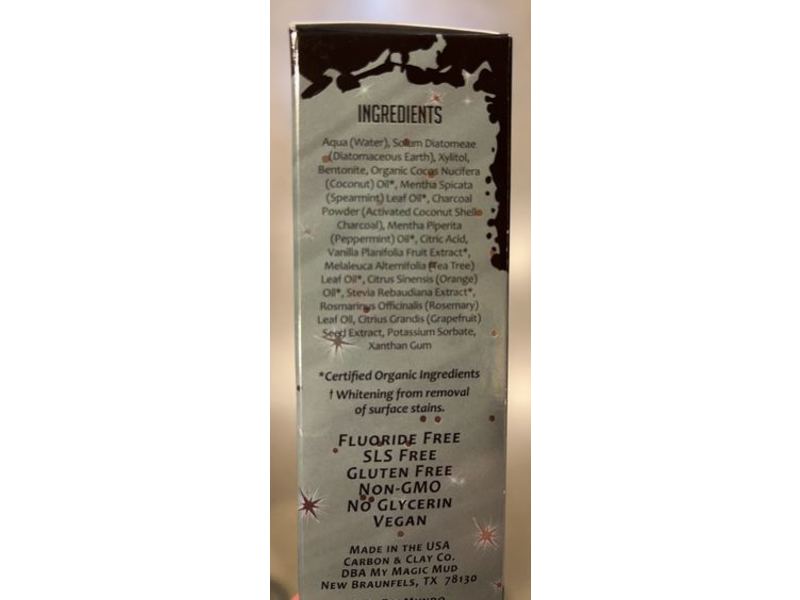 My Magic Mud Activated Charcoal Toothpaste, Spearmint, Fluoride-Free, 4 oz/113 g