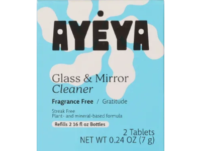 Ayeya Glass & Mirror Cleaner Tablets, 0.24 oz/7 g, 2 Count