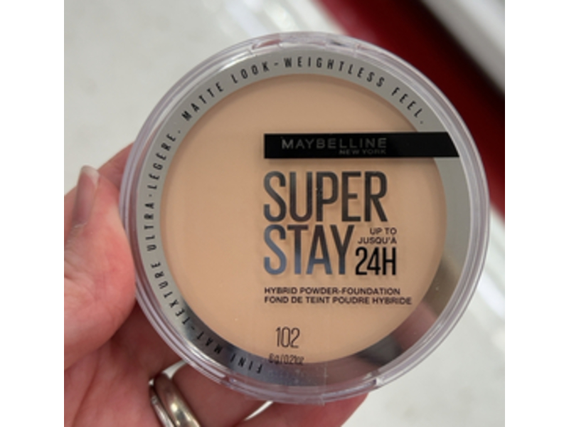 Maybelline Super Stay Hybrid Powder-Foundation, 102, 0.21 oz/6 g