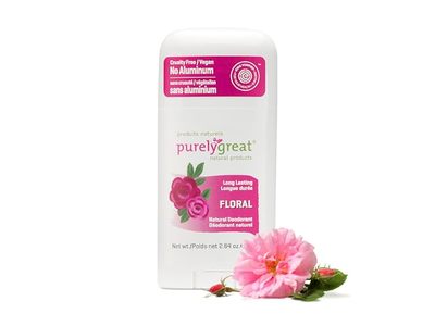 Purelygreat Natural Deodorant Stick, Floral Scent, 2.64 oz/75 g