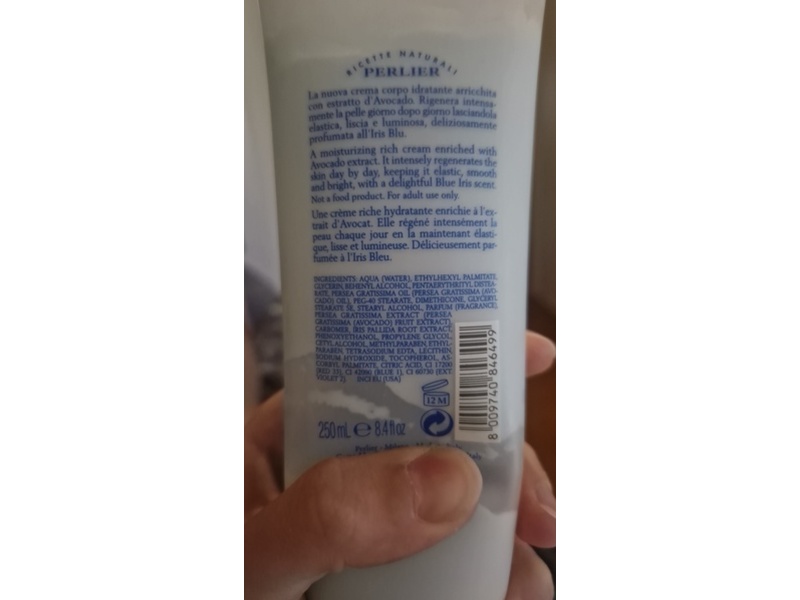 Perlier Iris Blu Moisturizing Body Cream, 8.4 fl oz/250 mL