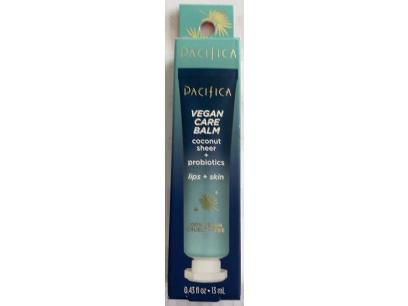 Pacifica Vegan Care Balm, Coconut Sheer + Probiotics, Lips + Skin, 0.43 fl oz/13 mL