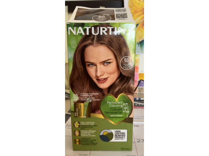 Naturtint Permanent Colouring Gel, 6G Dark Golden Blonde, 170 mL